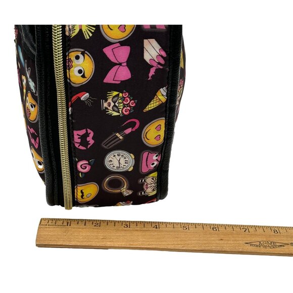 Betsey Johnson Emoji Purse Colorful Black Handheld Bag Top Handle Bow Tassel - Picture 11 of 12